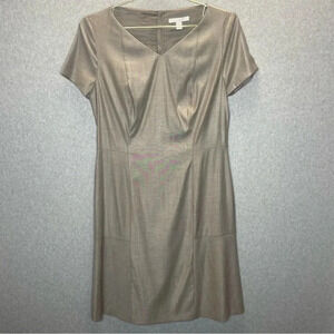 Hugo Boss Virgin Wool Viscose Blend Cap Sleeve Shift Dress